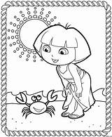 Dora Beach Coloring Pages sketch template