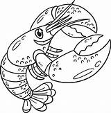 Lobster Coloring Page sketch template