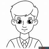 Cartoon Man Coloring Page  Easy Drawing Guides sketch template