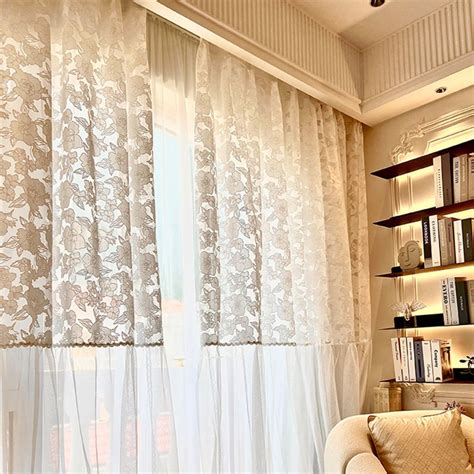 French Style Floral Lace Curtains for Girls Room Romantic Sheer ...