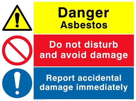 Asbestos combination sign from Safety Sign Supplies