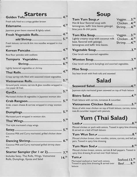 Thai Bistro Menu, Menu for Thai Bistro, Waterville, Waterville - Urbanspoon/Zomato