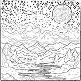 Printable Night Sky Coloring Pages Free For Kids And Adults sketch template