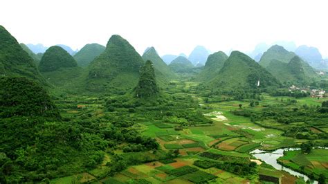 Papéis de Parede Paisagem de Guangxi Guilin Yangshuo, aldeia, montanhas ...