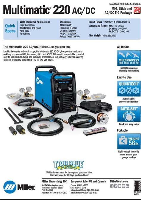 an advertisement for the miller multimatetic 20 ac dc inverter, with instructions