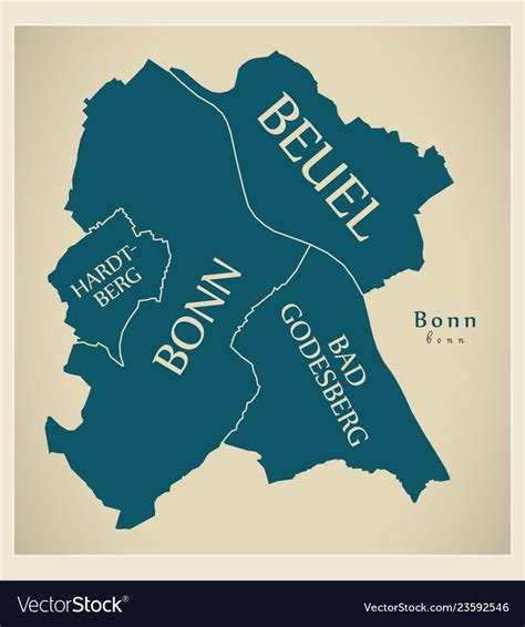 Modern city map - bonn germany Royalty Free Vector Image