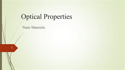 Optical properties | PPT