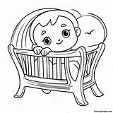 Adorable Baby In A Crib Coloring Page  Pagescom sketch template