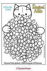 Magical Attic Flower Bouquet Coloring Page sketch template