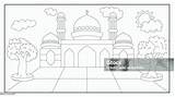 Mosque Coloring Sheet Pages sketch template