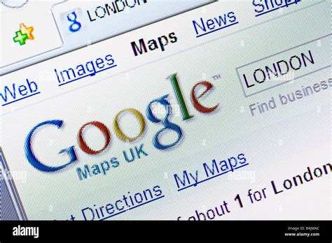 Google Maps UK Website Splash-Screen und logo Stockfotografie - Alamy