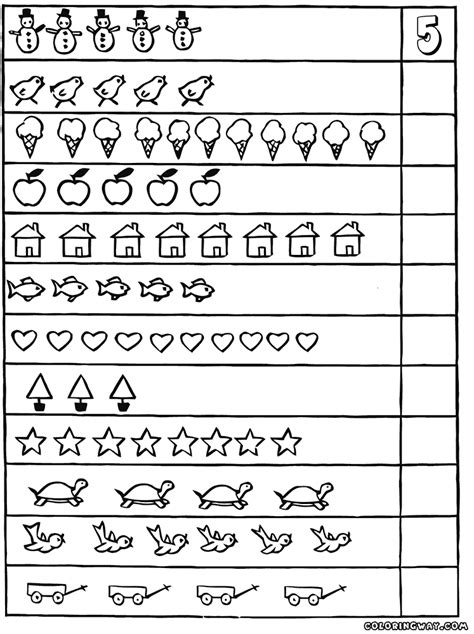 Printable Coloring Pages | Kindergarten math worksheets, Preschool math ...