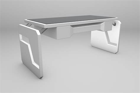 Futuristic office desk 3D model interior | CGTrader