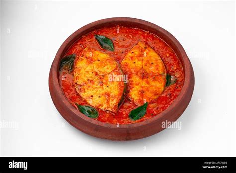 Fish curry, traditional Indian fish curry ,kerala special ,arranged in ...