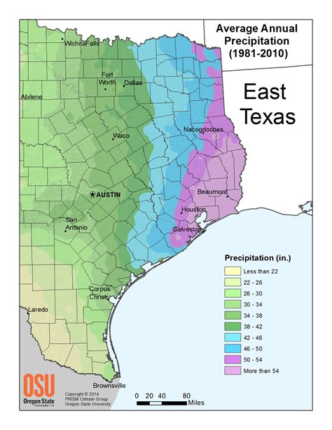 Rainfall Map Of Texas - United States Map