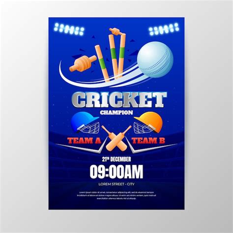 Premium Vector | Gradient colored ipl cricket poster