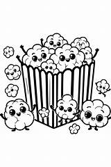 Popcorn Coloring Pages  ColoringDraftcom sketch template