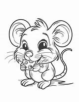 Coloring Pages Of mouses For Kids Generative Ai  Premium AI Generated sketch template