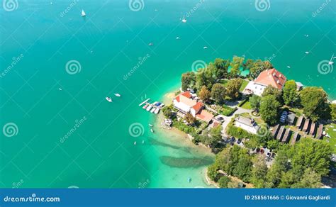 Klagenfurt Lake in Summer Season from Drone, Austria Stock Photo - Image of travel, landscape ...