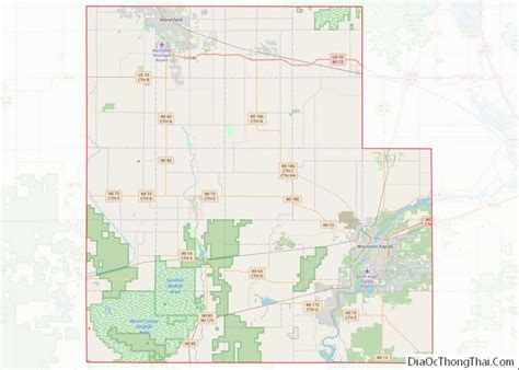 Map of Wood County, Wisconsin - Thong Thai Real