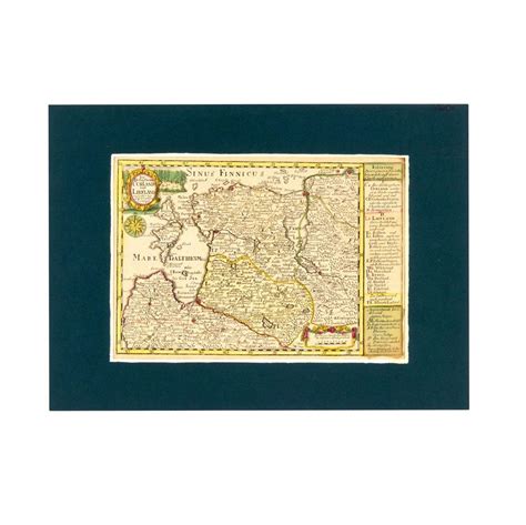 Map of Courland and Livonia by G. Schreiber, 1730s in Antiques