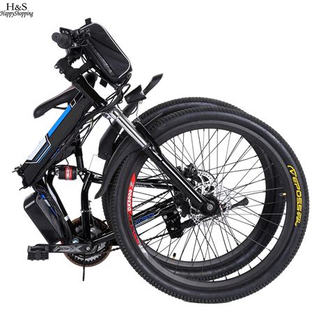 Electric Bike for Adults, 26″ Foldable Electric Mountain Bike, E-Bike Electric Commuting Bicycle ...