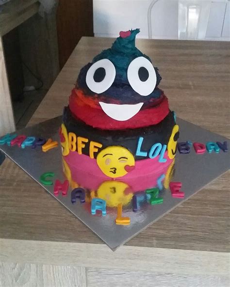 Rainbow emoji poo cake. | Poo cake, Poo emoji cake, Cake