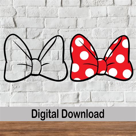 Bow With Polka Dots Svg Mouse Bow Svg Instant Download - Etsy Canada