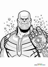 Thanos With Infinity Gauntlet  Coloring Pages For Kids sketch template