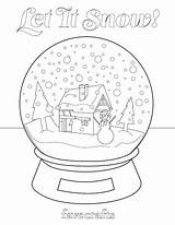 Let It Snow Globe Coloring Page  FaveCraftscom sketch template