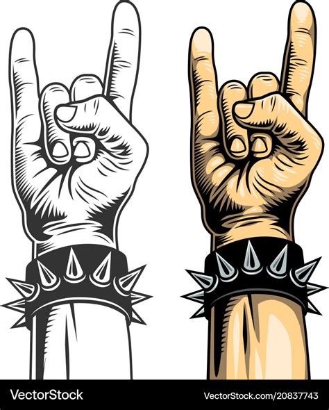 Hand in rock sign Royalty Free Vector Image - VectorStock