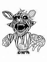 Animatronics Foxy coloring pages sketch template