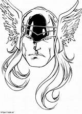 Thors Face coloring page sketch template