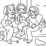 Pajama Party Fun Coloring Page 32453 25656 sketch template
