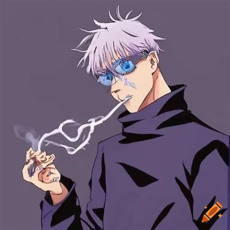 Gojo satoru smoking on Craiyon