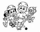 Kids Playing Hockey Coloring Page  Free Printable Pages For sketch template