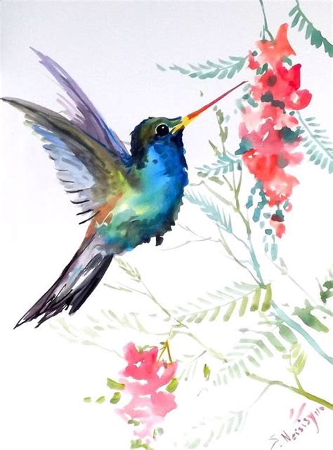 Hummingbird original watercolor painting 12 X 9 in by ORIGINALONLY, $32 ...