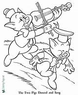 Three Little Pigs Dancing Coloring Page Wecoloringpage Com sketch template