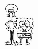 Squidward Line Art Pdf Coloring Page sketch template