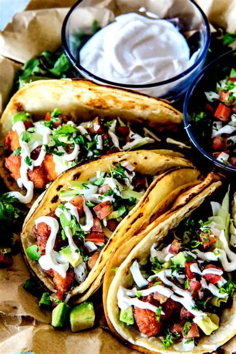 BEST Crispy Baja Fish Tacos with Pico de Gallo & White Sauce (Video)