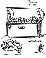 Open Treasure Chest Coloring Page sketch template