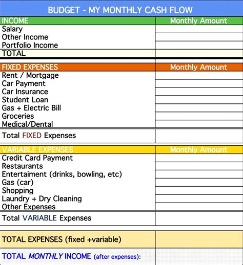 Best Excel Monthly Budget Template - Printable Templates