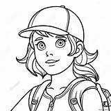 Adventurous Tomboy In A Cap Coloring Page 68135 53925 sketch template