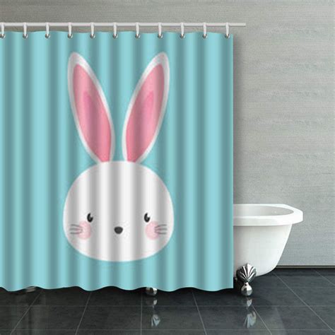 BPBOP Cute Adorable Easter Bunny Rabbit Animal Vintage Bunnies Egg Shower Curtains Bathroom ...