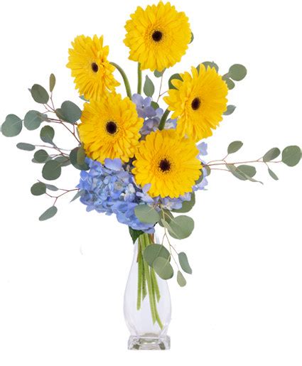 Yellow Blues Floral Arrangement in Bronx, NY - Park Floral Company