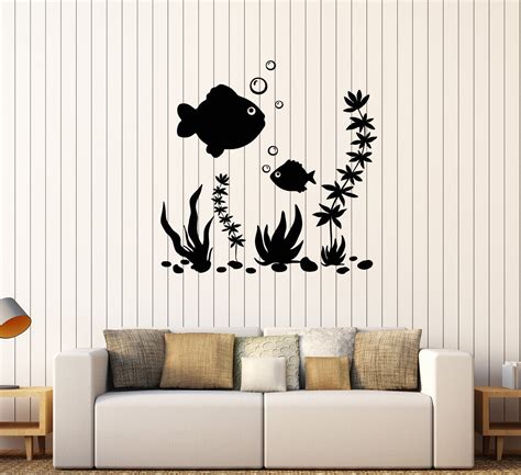 Vinyl Wall Decal Fish Aquarium Marine Art Sea Ocean Bathroom Stickers — Wallstickers4you