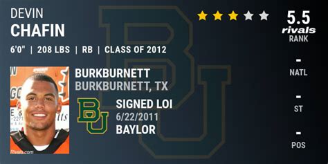 Devin Chafin 2012 Running Back Baylor