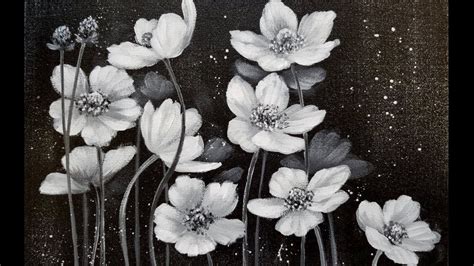 Floral Painting Ideas Black And White