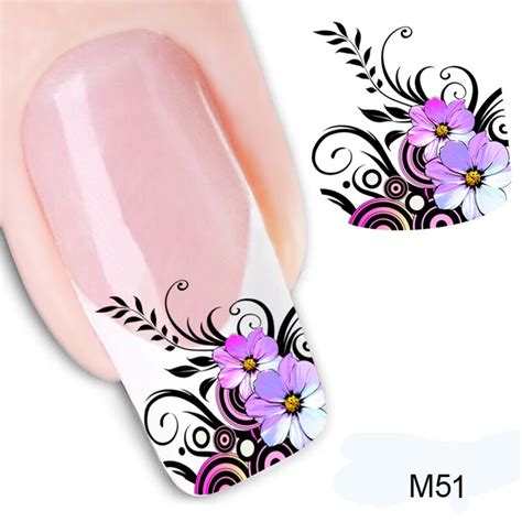 5Pcs Nail Sticker Fashion Water Transfer Nail Decals Stickers For A ...