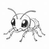 Cute ant coloring Page For kids  Premium AI Generated Image sketch template